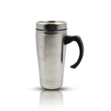 Stainless Steel Vacuum Glass Insulated Glass Coffee Cups (With Lid & Handle / 1 Pc)