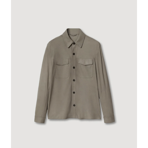 Leather Overshirt with Pockets